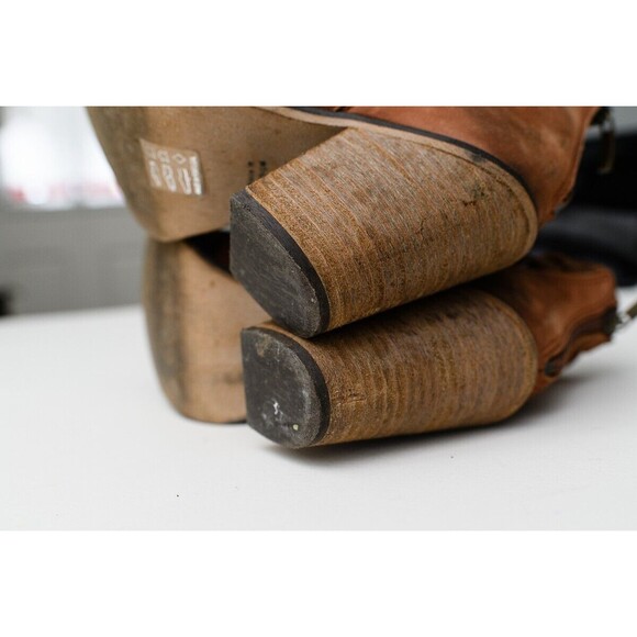 Free People Hybrid Boots Womens 36 US 6 Strappy Distressed Brown Nubuck Shoes - Picture 10 of 11